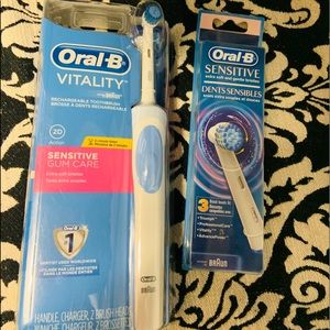 New Oral B vitality tooth brush and brush heads